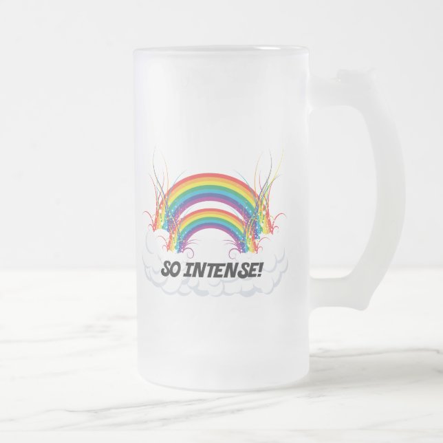 SO INTENSIVER DOPPELTER REGENBOGEN MATTGLAS BIERGLAS (Rechts)
