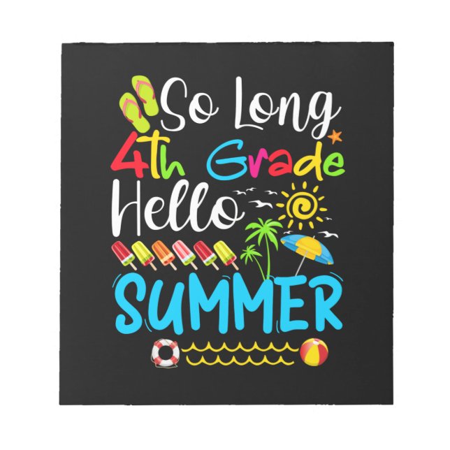 So lange 4. Klasse Hallo Sommer letzten Tag der Sc Notizblock (Vorderseite)