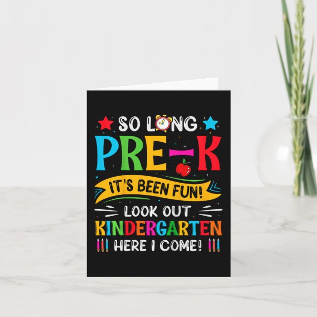So lange Pre K Kindergarten hier Graduierte letzte Karte (Vorderseite)
