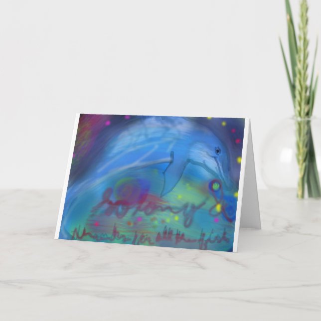 So lange und vielen Dank für alle Fische! Dankeskarte (Vorderseite)