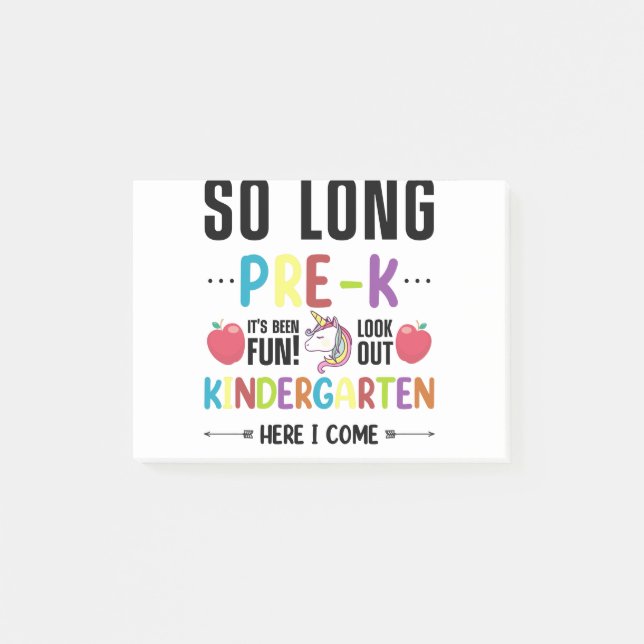 So lange vor dem K Kindergarten komme ich vorab Post-it Klebezettel (Vorderseite)