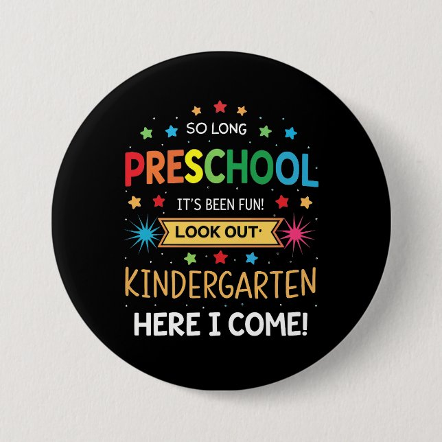 So lange Vorschullehrer Abschluss Lehrerin Kind Button (Vorderseite)