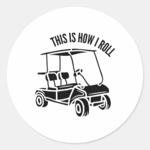 So lebe ich - Golf Cart Leben Runder Aufkleber