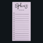 So listen Sie Hearts als Pinsel Lila auf Magnetischer Notizblock<br><div class="desc">Einfache Aufgabenliste enthält den Namen der Pinselstriche.</div>
