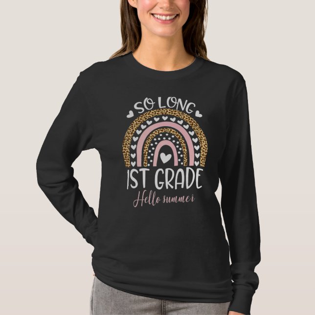 So Long 1. Klasse Hallo Sommer Lehrer Student Gra T-Shirt (Vorderseite)