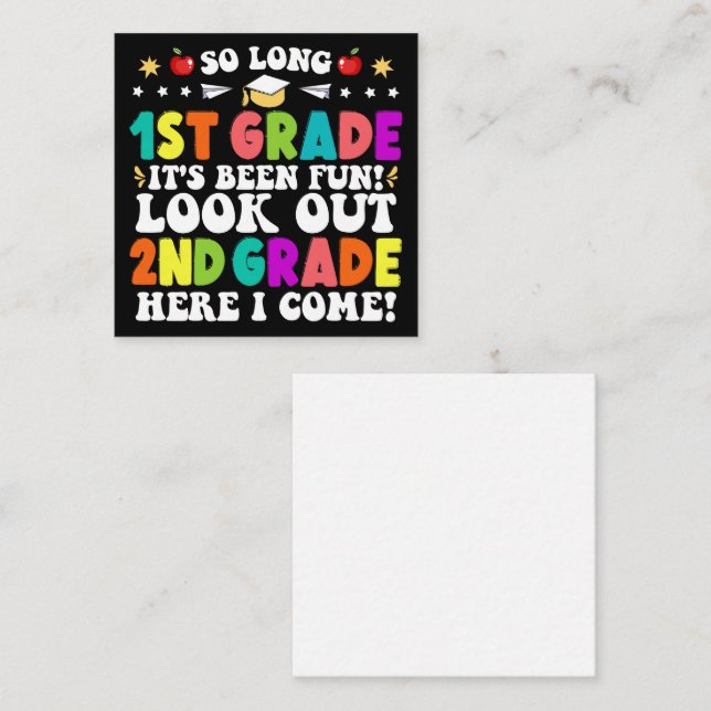 So Long 1st Grad It's Been Fun Look Out 2 Begleitkarte (Vorne/Hinten)