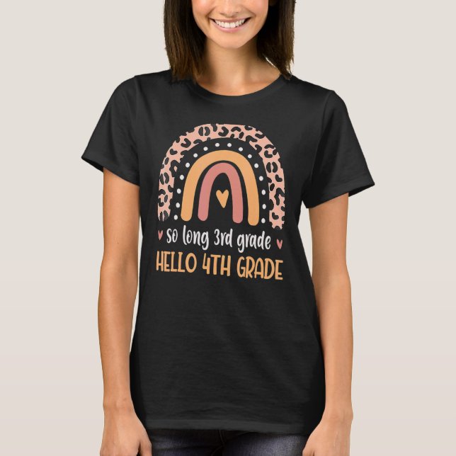 So Long 3. Klasse Hallo 4. Klasse Lehrer Student T-Shirt (Vorderseite)
