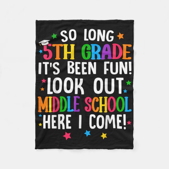 So Long 5. Grade Abschluss Mittelschule hier I Fleecedecke (Vorderseite)