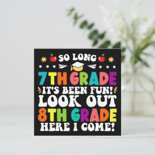 So Long 7th Grade Ausblick 8. Grade Abschluss Ankündigung