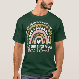So Long Kindergarten 1. Klasse Rainbow Leopard Gra T-Shirt