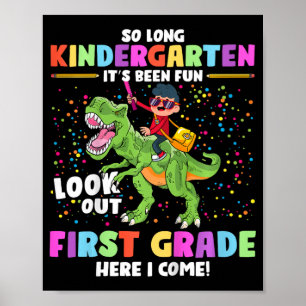 So Long Kindergarten Abschluss Cl 2023 Dinosaur K Poster