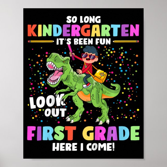 So Long Kindergarten Abschluss Cl 2023 Dinosaur K Poster (Vorne)