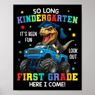 So Long Kindergarten Abschluss Cl 2025 Dinosaurier Poster
