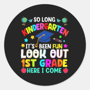 So Long Kindergarten Abschluss Grad Lehrerin Kid B Runder Aufkleber