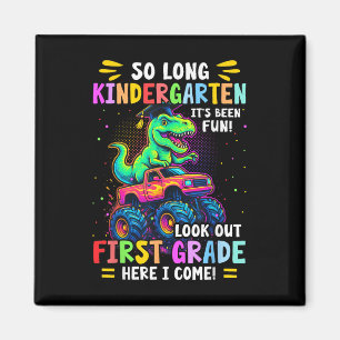 So Long Kindergarten Abschluss Monster Truck Dino Magnet