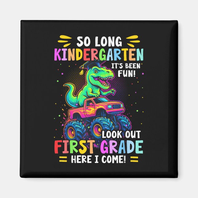 So Long Kindergarten Abschluss Monster Truck Dino Magnet (Vorne)