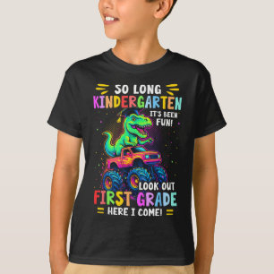 So Long Kindergarten Abschluss Monster Truck Dino T-Shirt