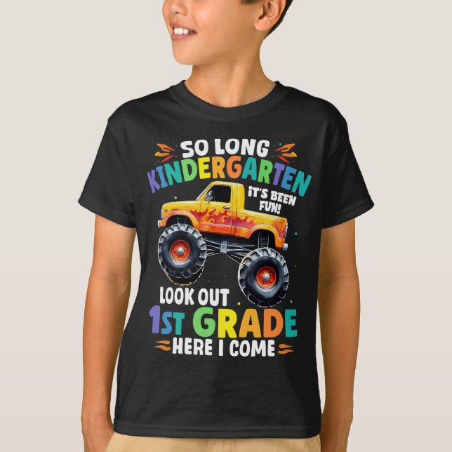 So Long Kindergarten Abschluss Monster Truck T-Shirt (Vorderseite)