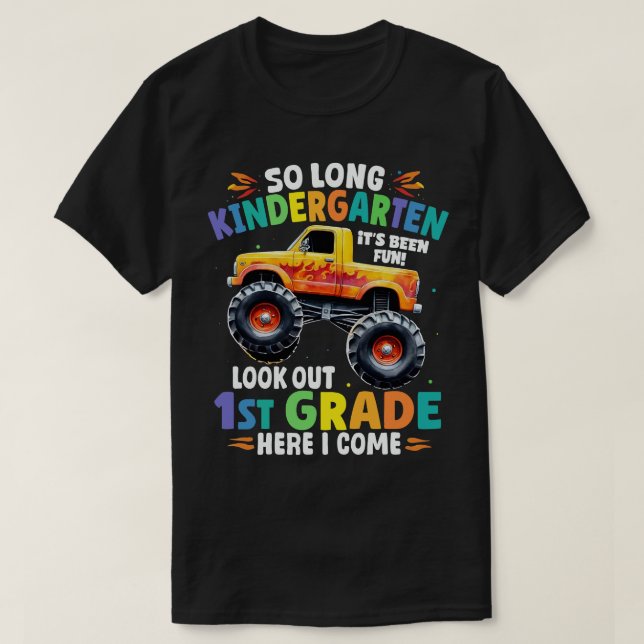 So Long Kindergarten Abschluss Monster Truck T-Shirt (Design vorne)