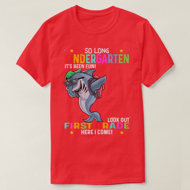 So Long Kindergarten First Day 1st Grade Cool Shar T-Shirt (Design vorne)