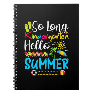 So Long Kindergarten Grad Hallo Sommer Notizblock