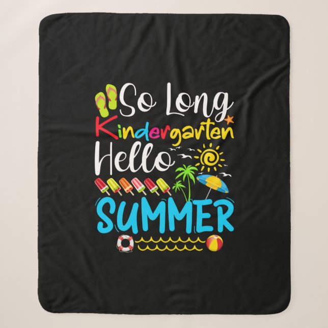 So Long Kindergarten Grad Hallo Sommer Sherpadecke (Vorderseite)
