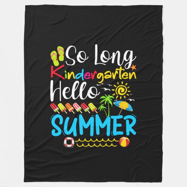 So Long Kindergarten Grade Hello Summer Fleecedecke (Vorderseite)