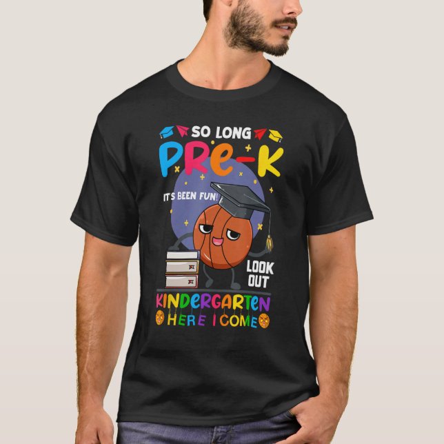 So Long Pre-K Kindergarten Here I Come Basketball  T-Shirt (Vorderseite)