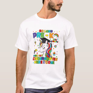 So Long Pre-K Kindergarten Here I Come Einhorn Gra T-Shirt
