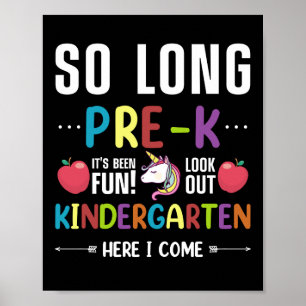 So Long Pre-K Kindergarten, ich komme! Vorschule Poster