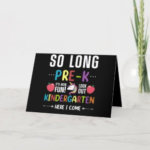 So Long Pre-K Kindergarten, jetzt komme ich Vorkin Dankeskarte