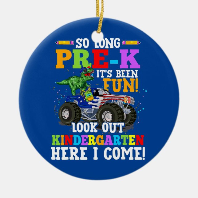 So Long Pre Look Out Kindergarten T rex Keramik Ornament (Vorne)