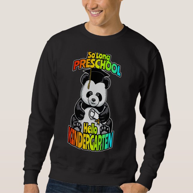 So Long Preschool Hallo Kindergarten Happy Panda Sweatshirt (Vorderseite)