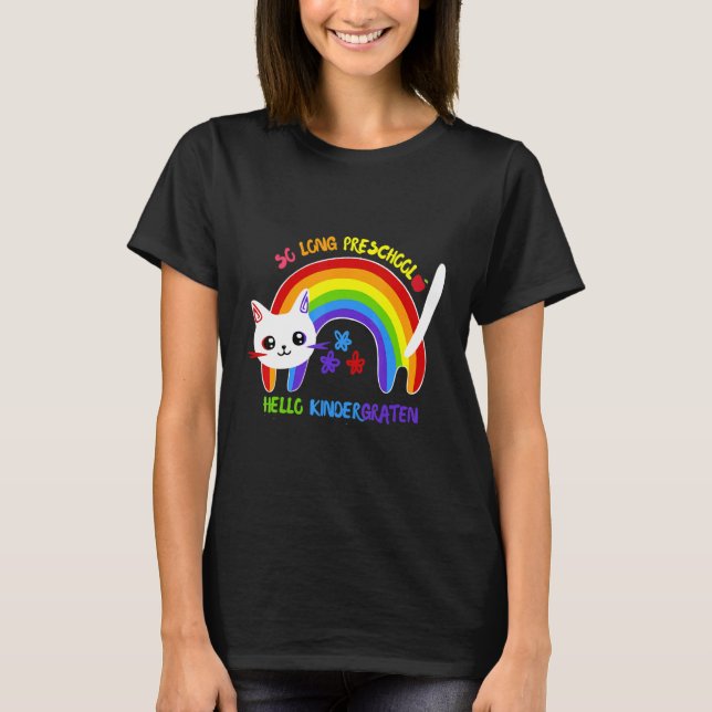 So Long Preschool Hello Kindergarten Pre K Cat Gra T-Shirt (Vorderseite)