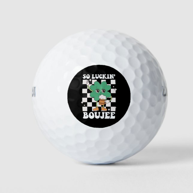 So Luckin' Boujee Lucky Kleeblatt St Patrick's Day Golfball (Vorderseite)