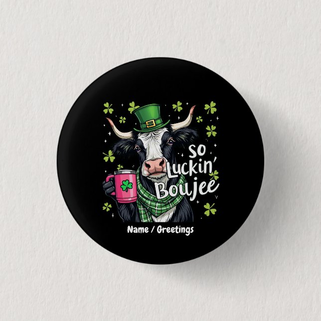 So Luckin' Boujee Retro St. Patrick's Day  Button (Vorderseite)