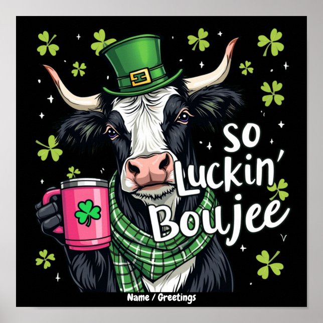 So Luckin' Boujee Retro St. Patrick's Day  Poster (Vorne)