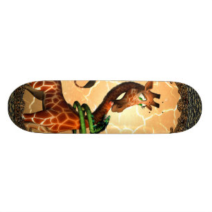 So lustige, niedliche Giraffe Skateboard