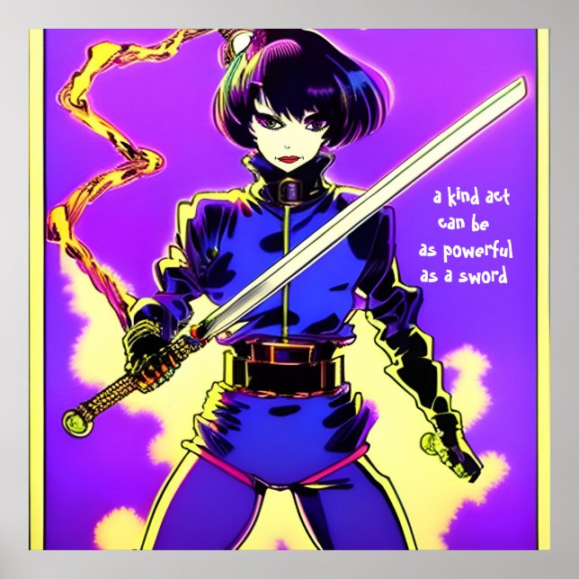 So mächtig wie ein Schwert. Bearbeitbarer Text. Poster (Vorne)