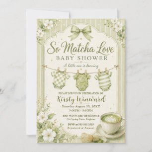 So Matcha Love Baby Shower Einladung