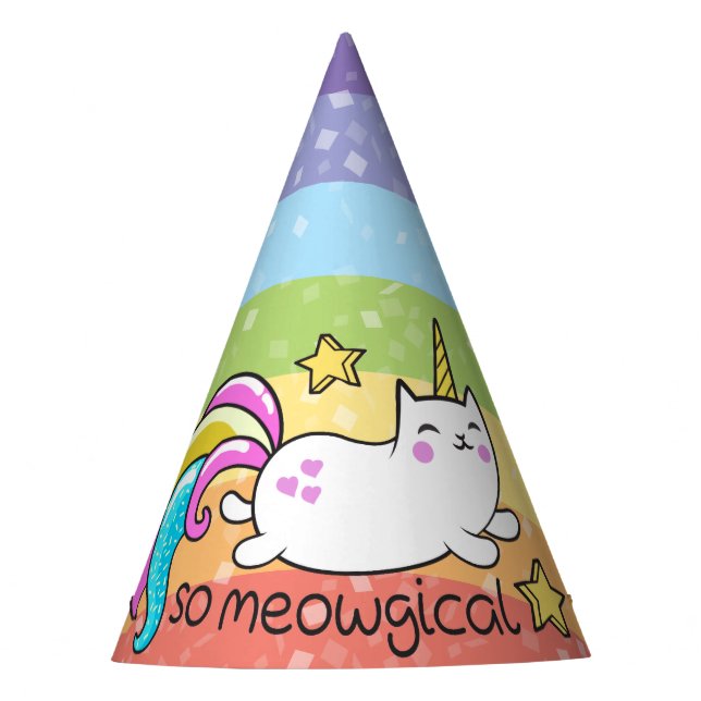 So Meowgical niedliche Unicorn Partyhütchen (Vorderseite)