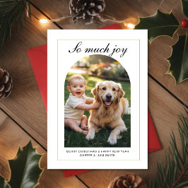 So Much Joy Baby & Dog Christmas Photo Card Feiertagskarte
