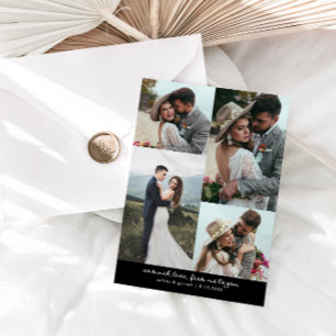 So Much Love Elegante Hochzeitsfoto Schwarz Dankeskarte
