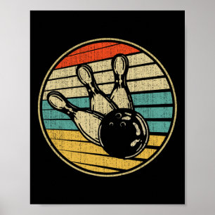 So nehme ich den Vintagen Retro Bowling 60er 70er  Poster