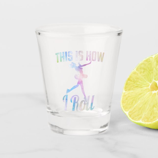 So nehme ich Ice-Skaten Schnapsglas (Vorderseite)