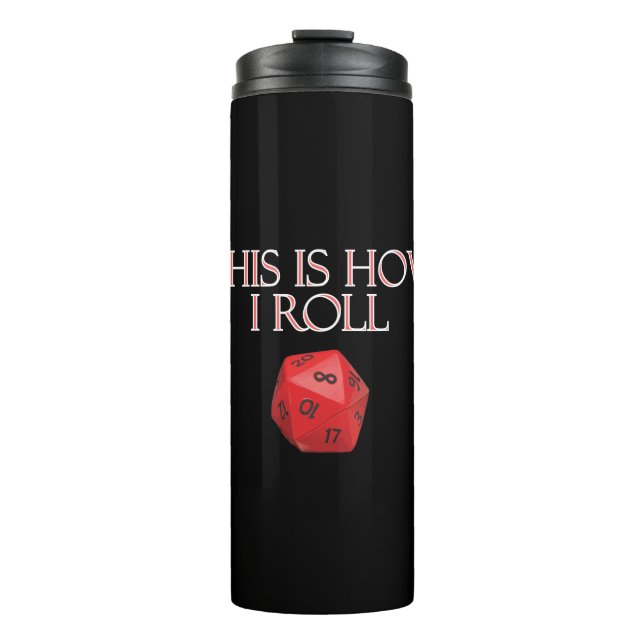 So nehme ich lustige RPG Würfel Thermosbecher (Vorderseite)