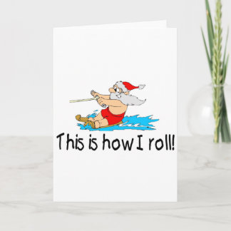 So nehme ich Wasserski Santa. Feiertagskarte