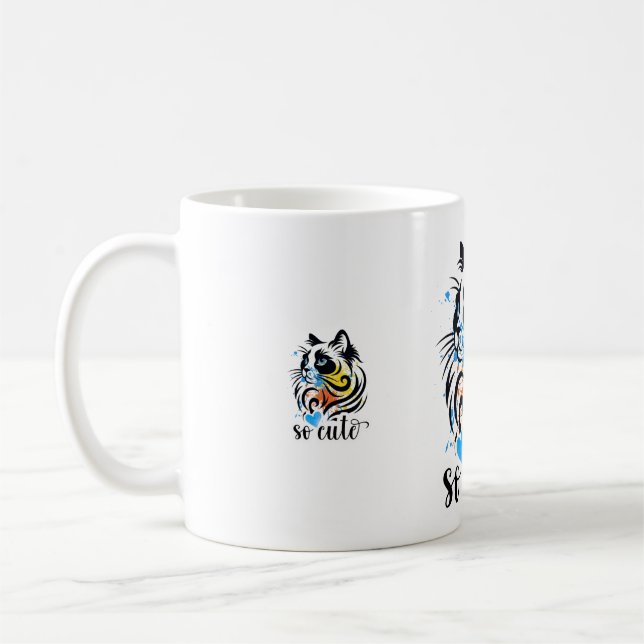 So Niedlich Cat Splash - Colorful Artistic Kitty C Kaffeetasse (Links)