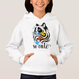 So Niedlich Cat Splash - farbenfrohe Frauen in der Hoodie