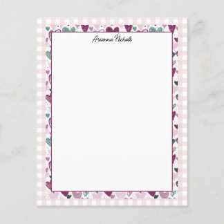 So Niedlich Gingham und Hearts Stationery